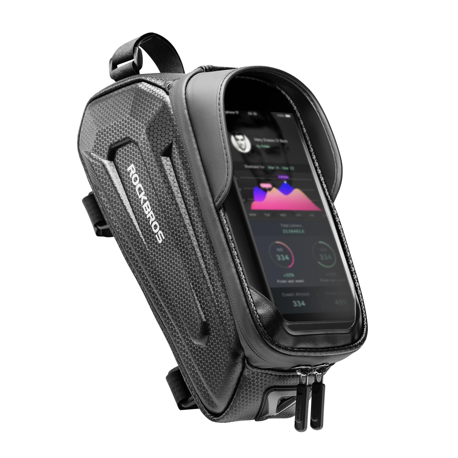 クロスバイク ブラック スマホホルダー付き　引き渡し限定 Amazon | ROCKBROS 自転車 バッグ トップチューブバッグ ロードバイク
